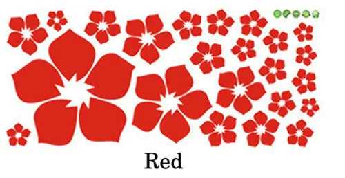 Creative Multi-colored flowers Wall Sticker Sofa TV background bedroom home decoration Mural Art Decals stickers wallpaper - Цвет: Red