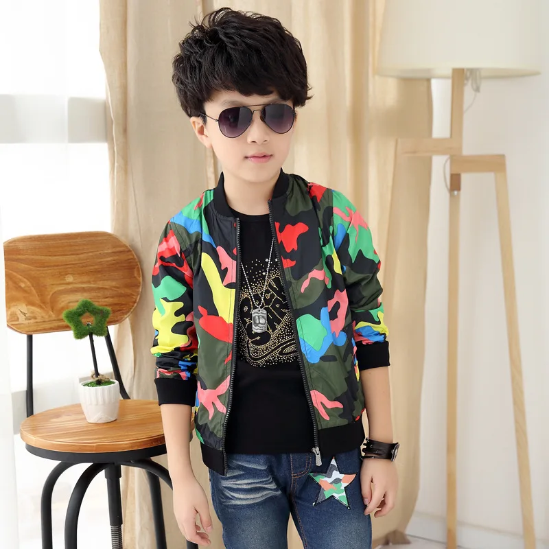 Children's Coat Spring Autumn New Pattern Camouflage Jacket Child Leisure Long Sleeve Cardigan |