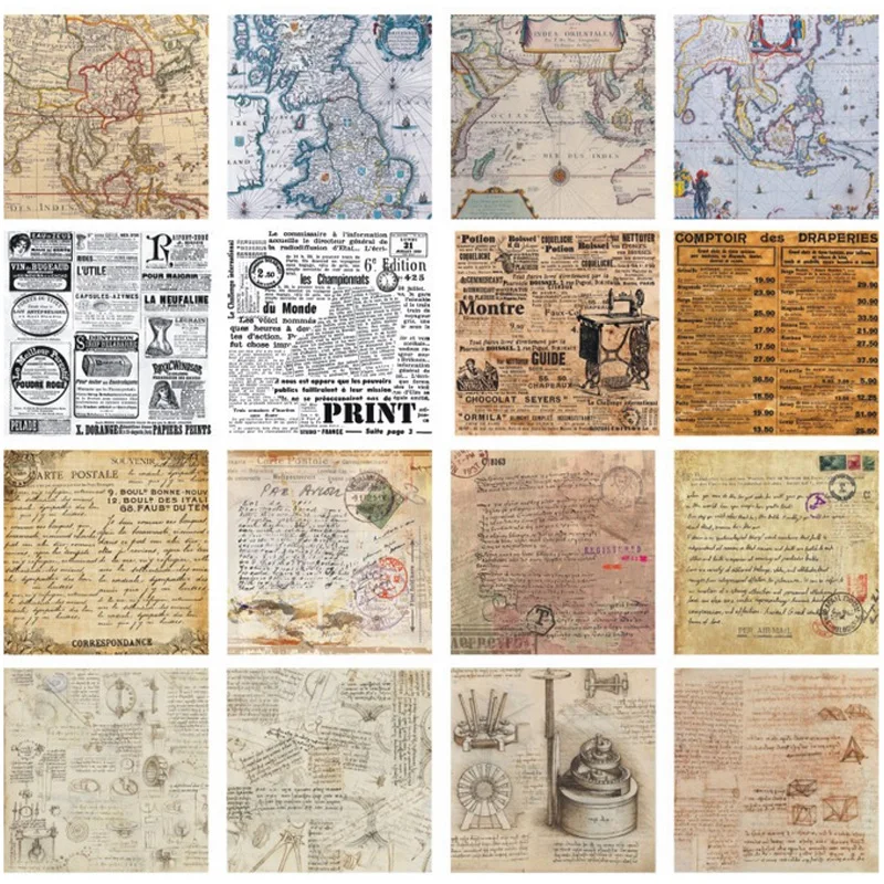 8 листов/сумка винтажная газета да Винчи бумажная наклейка посылка DIY Дневник Украшение Наклейка альбом Скрапбукинг
