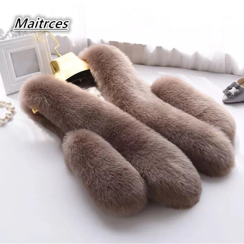 Новинка 2020 меховой жилет Модный женский пальто из лисьего меха зимняя теплая