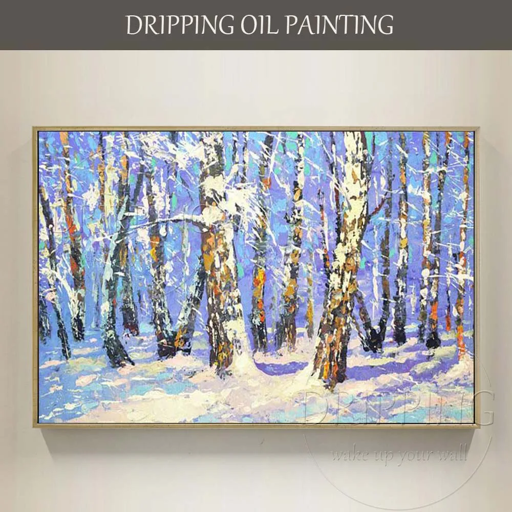 Команда художника напрямую поставляет высокое качество ручная роспись зимний