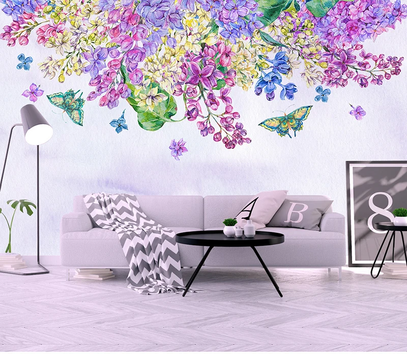 

Bacaz Any Size 3D Wall Murals Wallpaper Retro Hand Painted Floral Wall Painting Living Room Bedroom 3D Mural Wallpaper flower
