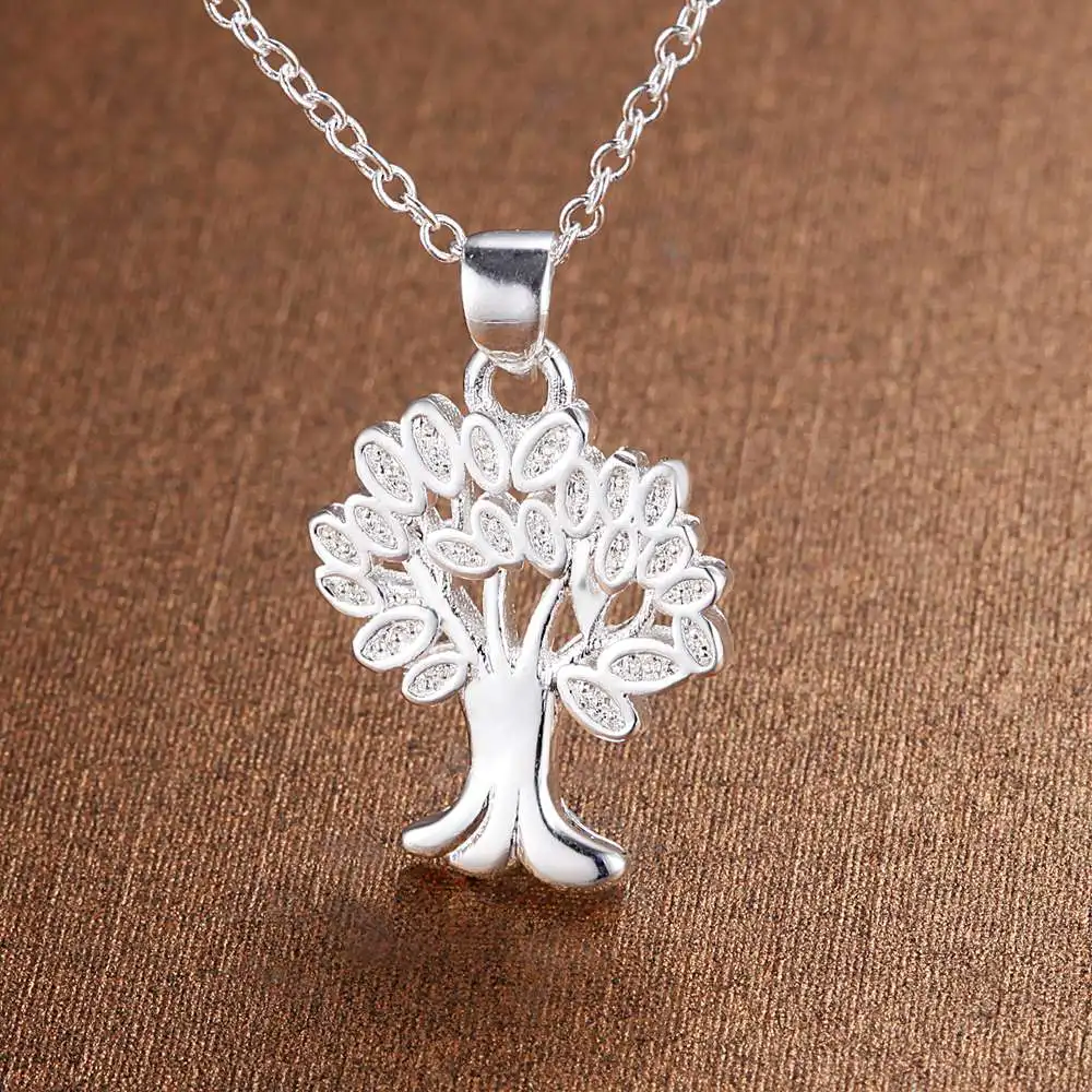 925 fashion silver chain pendants chokers necklaces for women/men jewelry exquisite wishing tree | Украшения и аксессуары