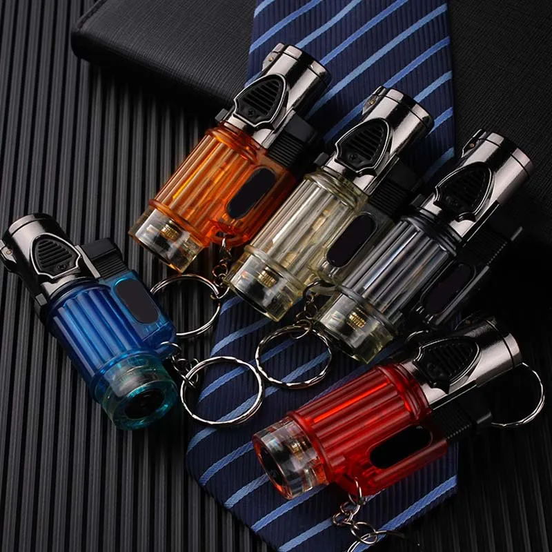 Газовая надувная зажигалка 3 прямая Бутановая Зажигалка с пламенем брелком