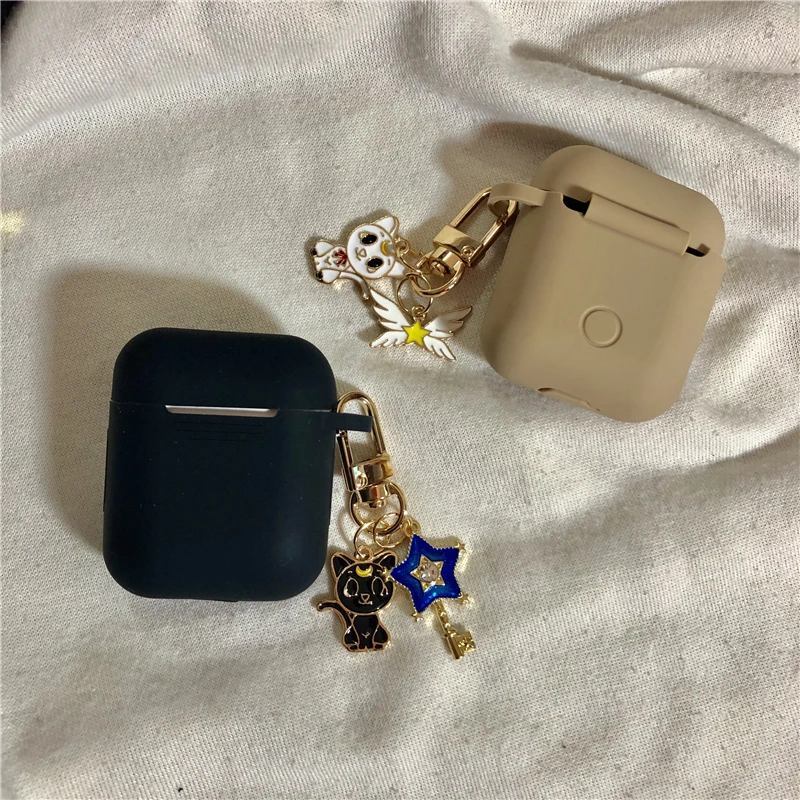 Чехлы для наушников с милой Luna моряк брелок луна подвеска для Apple Airpods Крышка Bluetooth наушники Air Pods 2 аксессуары