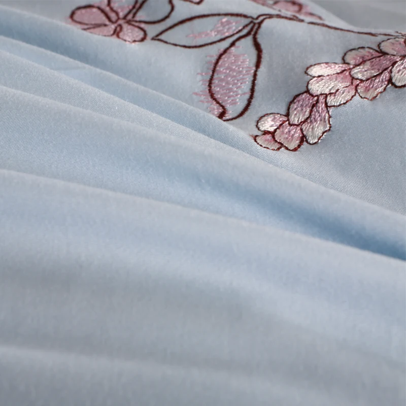 Роскошный Египетский хлопок Цветочная вышивка мягкое постельное белье Королева