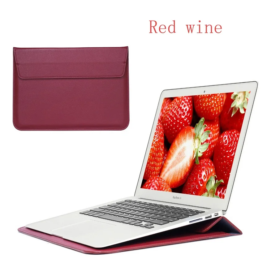 Wine Red Кожаный чехол HUEVM для Apple Macbook Air retina 11 12 13 15, чехол для ноутбука Pro 13,3 дюймов air 13,3 дюймов - Цвет: Wine Red
