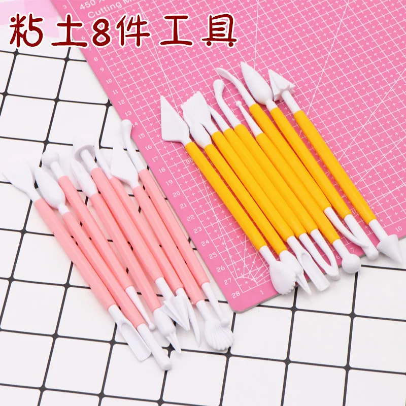 

Free shipping 8pcs Multifunction Handle Wax Pottery Clay Sculpture Carving Modeling Wire Texture Tool DIY Craft diy accessories