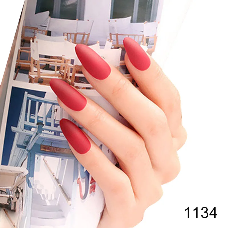 24 Новые 24 шт женские накладные ногти DIY матовые капли в форме накладные ногти WH998 - Цвет: 24