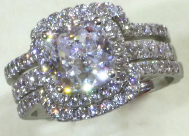 3 карат Стерлинговое золото 14 к кольца комбинированная форма подушки