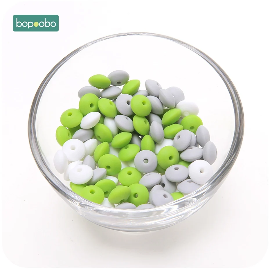 Green Series Bopobo, 60 шт., детский прорезыватель, силиконовые прорезыватели,, прорезыватель, Abacus, чечевица, Детские принадлежности для кормления, подарок для ребенка - Цвет: Green Series