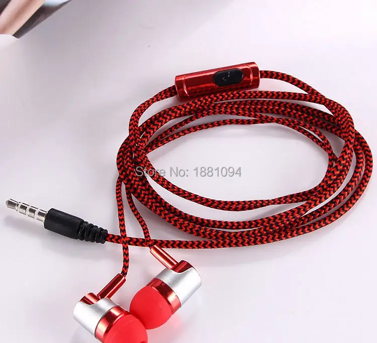 SZAICHGSI 3.5mm In-Ear Stereo braided Earbuds Earphone For iPhone 6 plus 5 Samsung phone mp 3 4 wholesale 200pcs/lot | Электроника