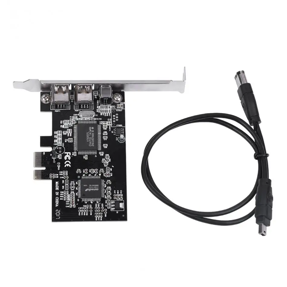 PCI E Express FireWire 1394a IEEE 1394 плата контроллера с кабелем Firewire компьютерные
