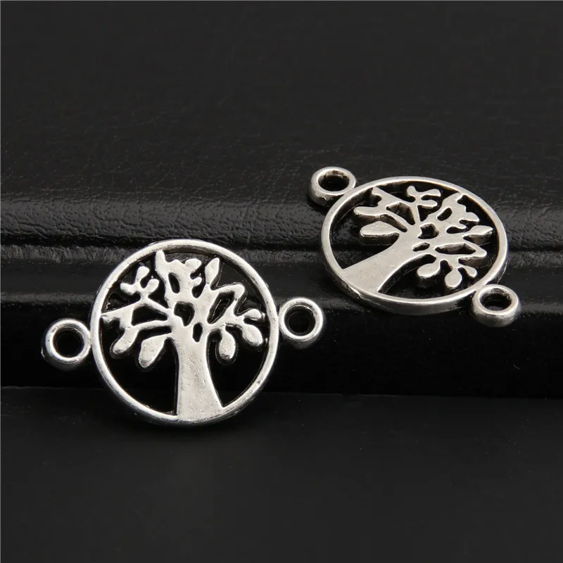 20pcs Tibetan Silver Color Peace Tree Connector Charms Diy Bracelet Necklace Pendant Jewelry Finding A2748 | Украшения и