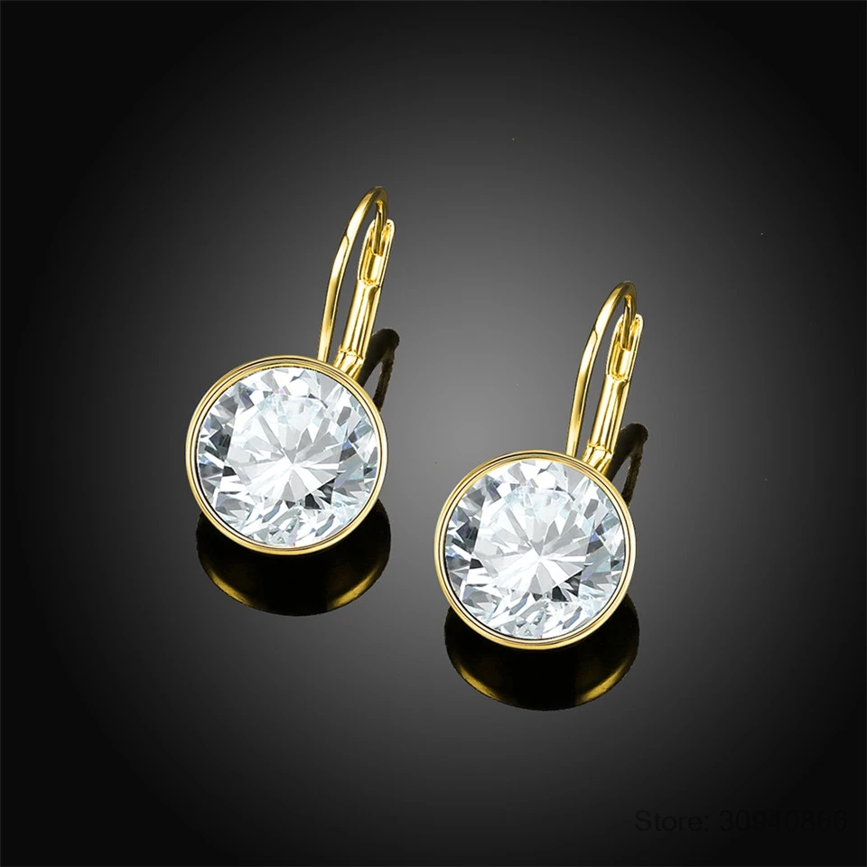 Серебряные Белла серьги гвоздики для женщин белый кристалл от Swarovski модные серьги Свадебные офисные ювелирные изделия подарок