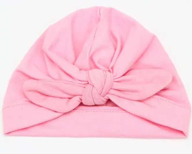 pink hat 1 предмет модные пончик шапочка для новорожденного, для малыша девушки из эластичного хлопка для маленьких девочек и мальчиков детские шапочки Карамельный цвет тюрбан для младенцев индийские шапки - Цвет: pink hat