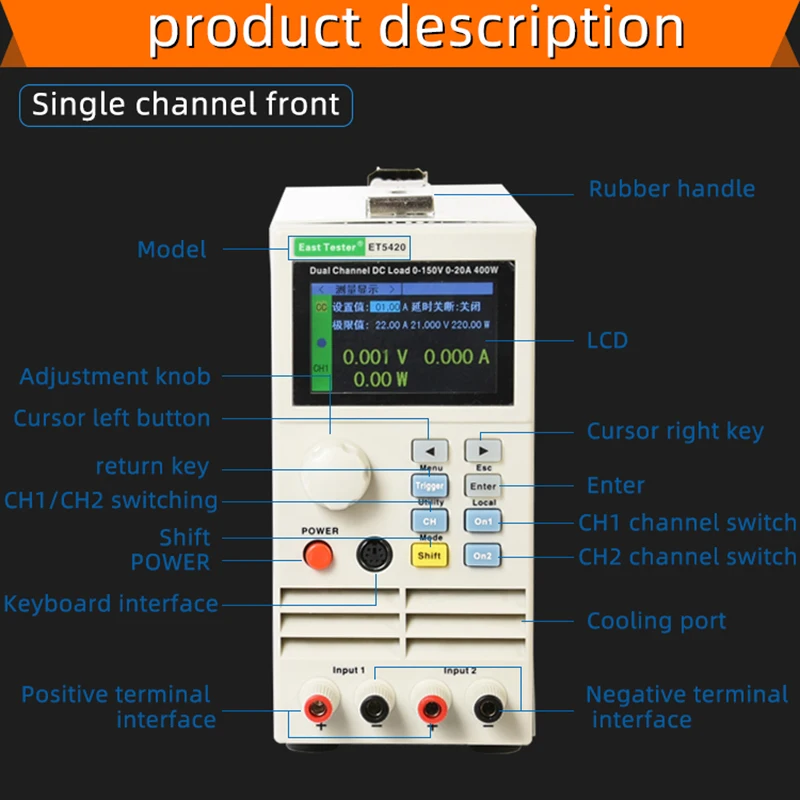 Одноканальный Высокая точность Батарея тестер ET5410 400W 150V40A RS485 DC Батарея тестер Электронная нагрузка Батарея Ёмкость тестер