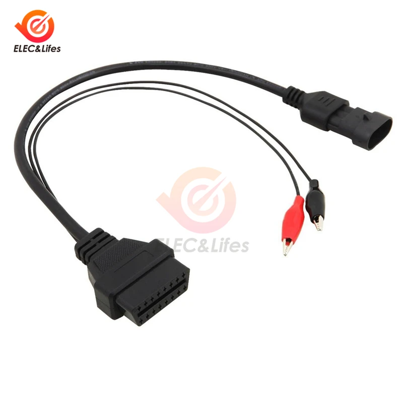 3 pin до 16 Pin штырьевой OBDII OBD2 разъем адаптера диагностический кабель тестовый зажим
