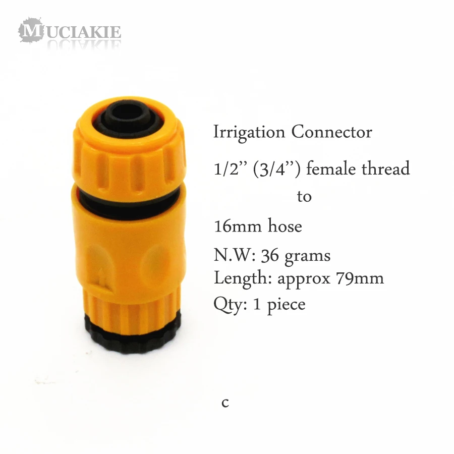 MUCIAKIE 1 шт. 1/2 ''3/4'' внутренняя резьба садовый оросительный соединитель для 4/7 8/11 16 мм шланг 3/4 ''Женская наружная резьба Быстрый адаптер