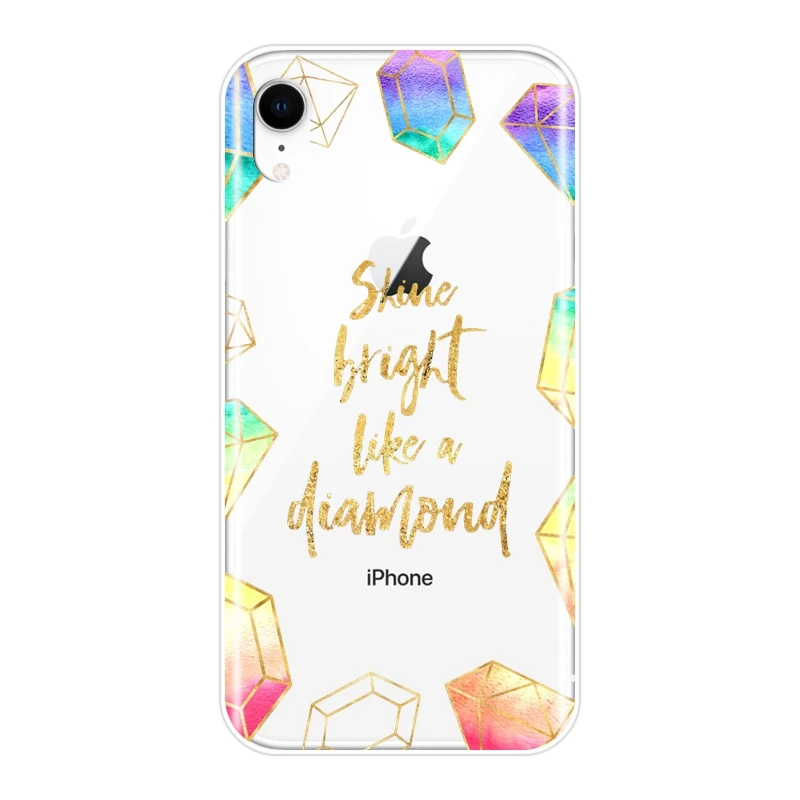 Задняя крышка из ТПУ с драгоценным камнем для iPhone 6 S 7 8 X XR XS Max мягкий силиконовый