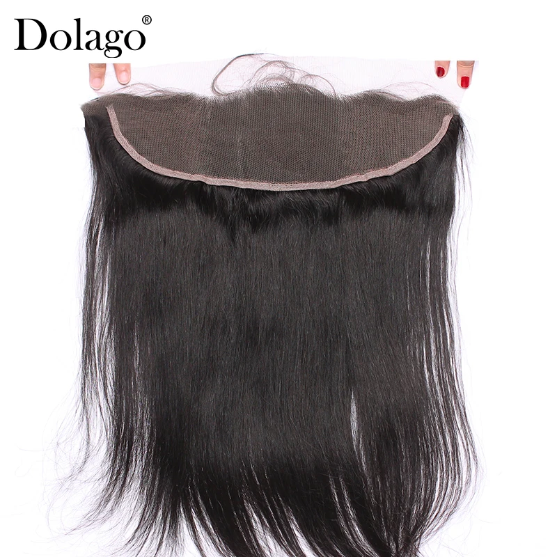 Dolago 13x4 фронтальные прямые бразильские волосы remy натуральные черные человеческие волосы часть с волосами младенца