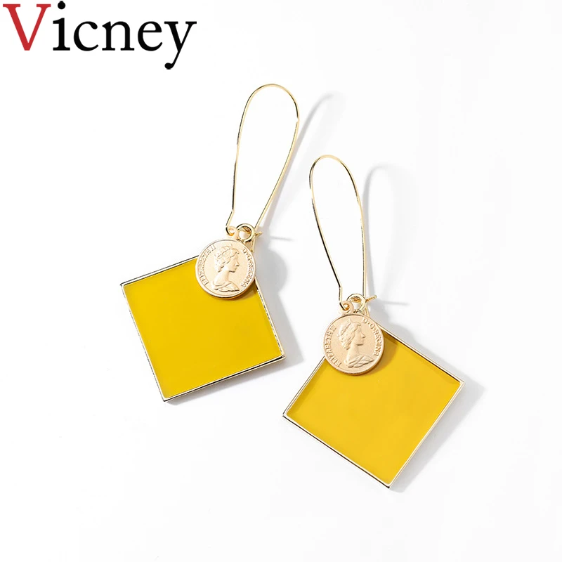 Vicney 2019 новый дизайн Висячие геометрические серьги индивидуальность Темперамент
