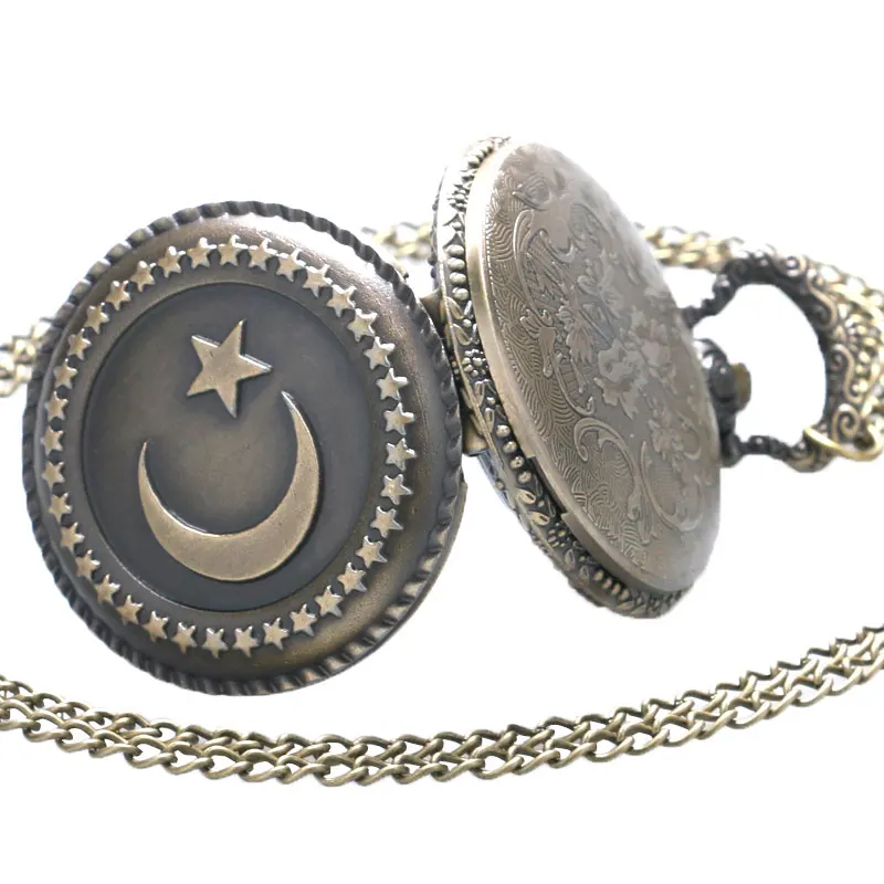 Tiedan фьюжн луна и звезды Дизайн бронза античная ретро кварцевые карманные часы с