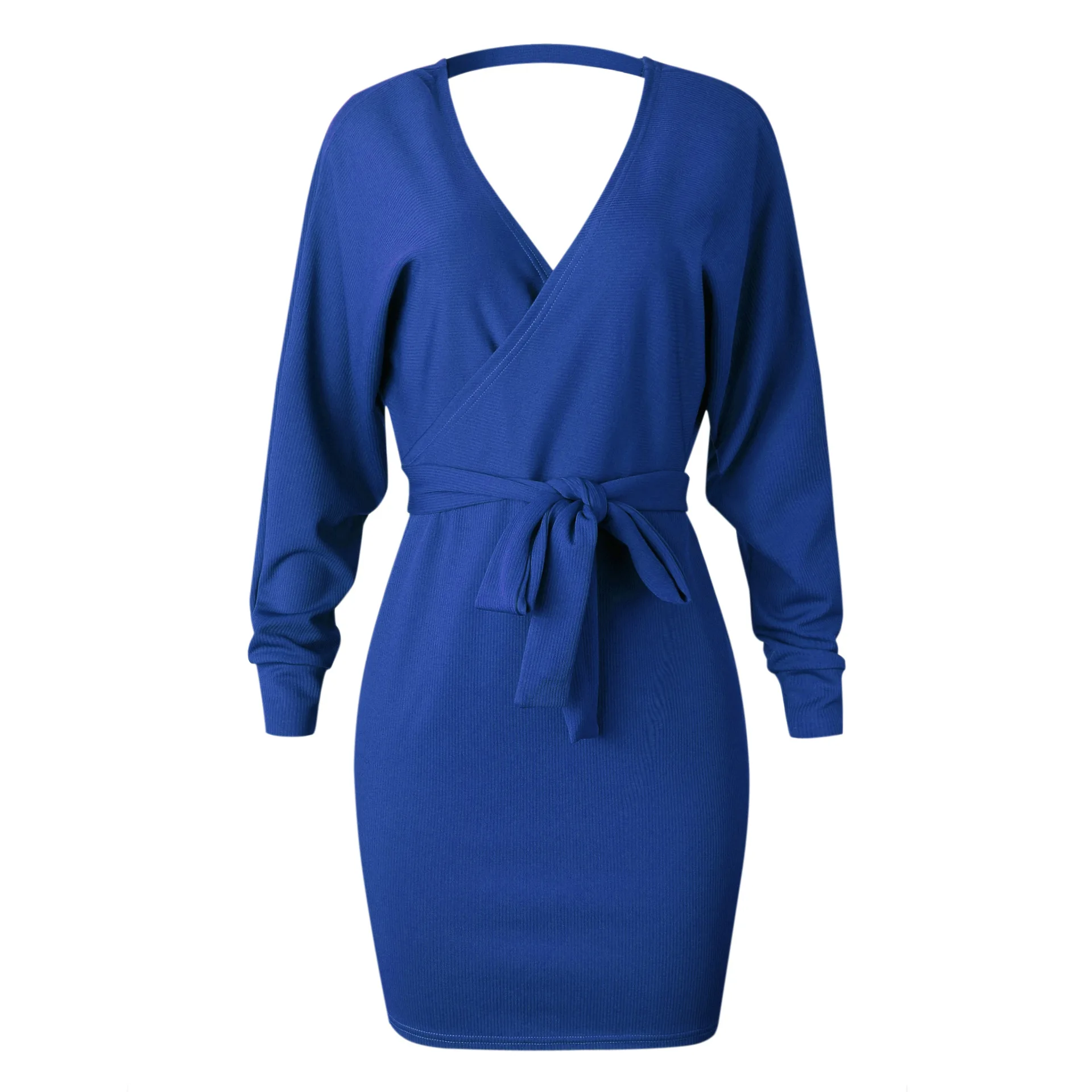 

Autumn and Winter Sexy Lace V-neck Bag Hip Long Sleeve Female Dress