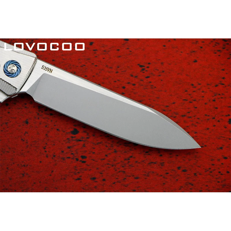 LOVOCOO P60 S35VN лезвие титановая ручка Флиппер Складной нож Открытый Отдых Охота карманные Фруктовые Ножи EDC инструменты выживания
