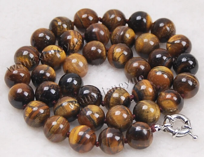 

10MM tiger's-eye beads Natural stone necklace 18"