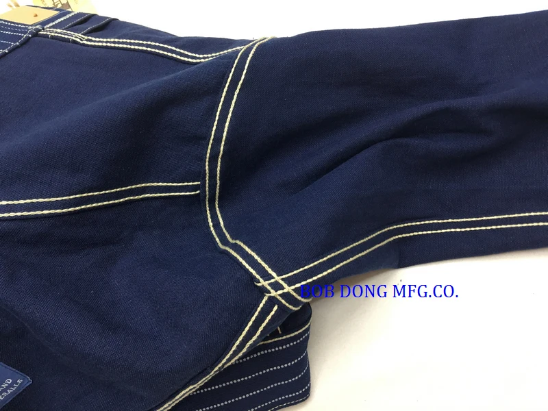 BOB DONG, репликация, Wabash, индиго, 506xx, 1-я джинсовая куртка, 12,5 унций, Selvage, Мужская джинсовая куртка в полоску, верхняя одежда, Весенняя верхняя одежда, 44