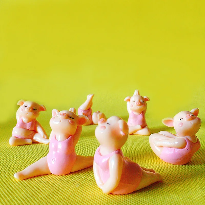 Новинка ~ 6 шт./свинка для йоги/свинка/милые животные/Сказочный Садовый