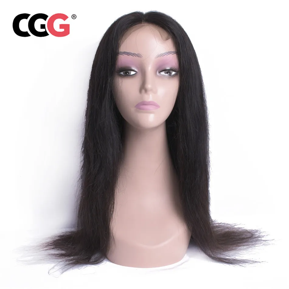CGG Lace Front Wigs Natural Color Brazilian Hair 4*4 Frontal Human For Women Remy Straight Wig Pre Plucked | Шиньоны и парики