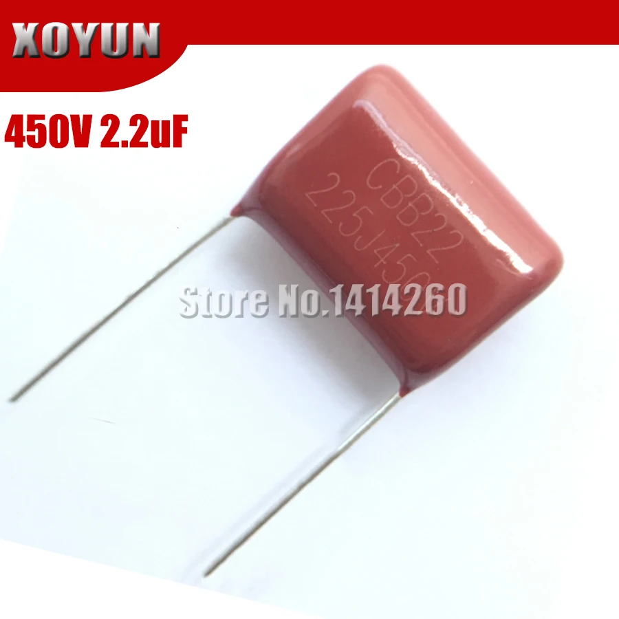 10 шт. 225J450V 450V 2 uF CBB полипропиленовый пленочный конденсатор шаг 20 мм 225