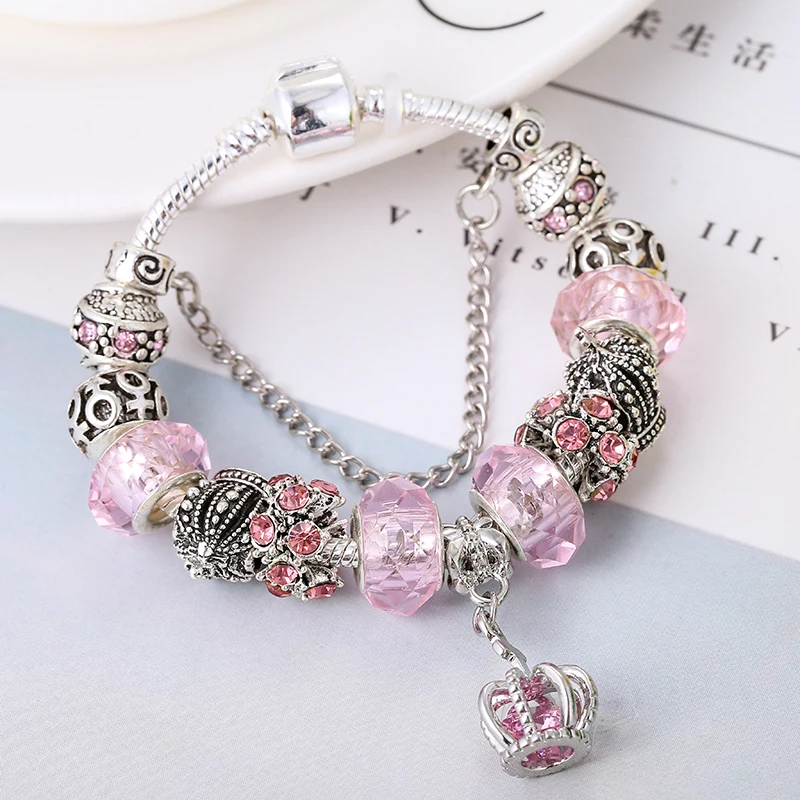 Оригинальный эмалированный классический венок изящный браслет с хрустальными