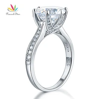 peacock star 925 sterling silver luxury wedding anniversary engagement ring 3 ct jewelry cfr8228