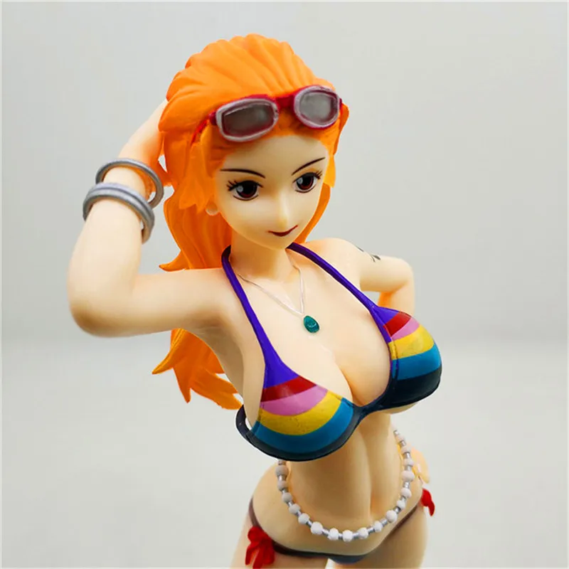 

ONE PIECE The straw hat Pirates Long hair Nami Swimwear Sunglasses PVC Action Figure Collectible Model Toy Box-Packed 20cm