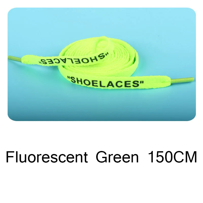 Green150cm 1 пар/лот шнурки благородные круглые трубки упаковка печать шнурки буквы кроссовки белые туфли кружева плоские шнурки офсетные - Цвет: Green150cm