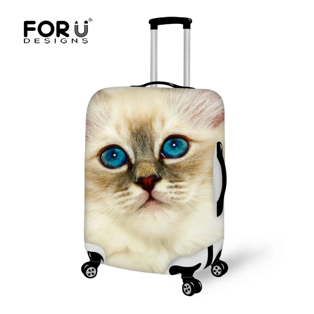Чехол для багажа путешествий по дороге потрясающий 3D чехол чемодана с кошачьим