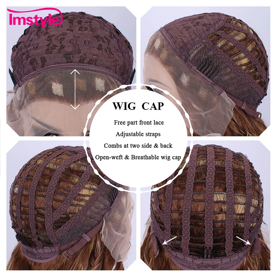 Imstyle кудрявые парики для женщин коричневый блонд смешанный синтетический парик