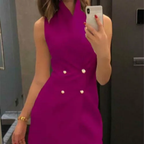 Новое модное женское платье без рукавов с v-образным вырезом облегающее крутое