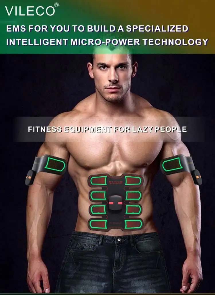 Для сжигания жира мышцы стимулятор EMS интеллектуальные живот ABS патч тренажер Электрический Мышцы Тренажерный зал
