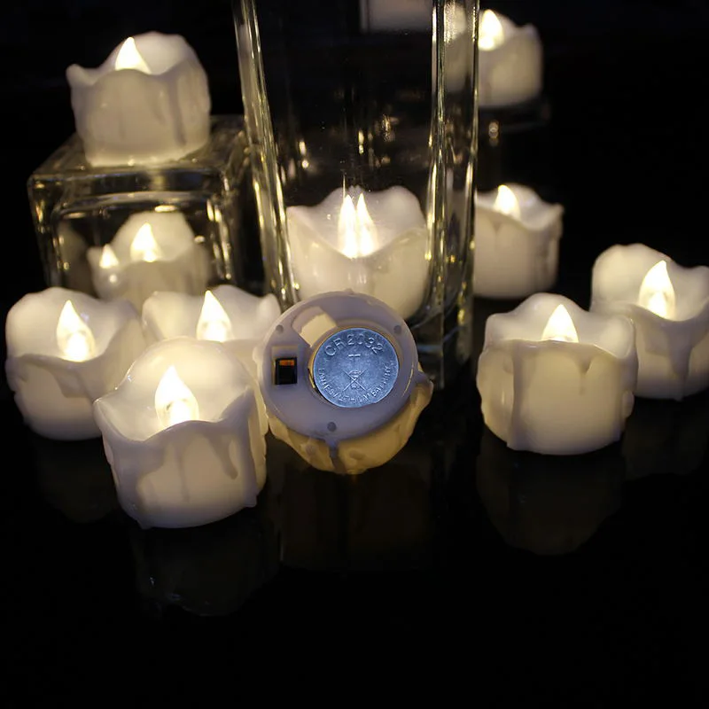36 шт./компл. светодиодная чайсветильник свеча мерцающая работающая от батарейки