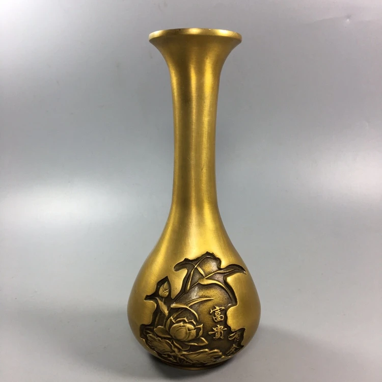 Античная Медная Ваза QingDynasty, украшение для дома, лучшая коллекция и украшение