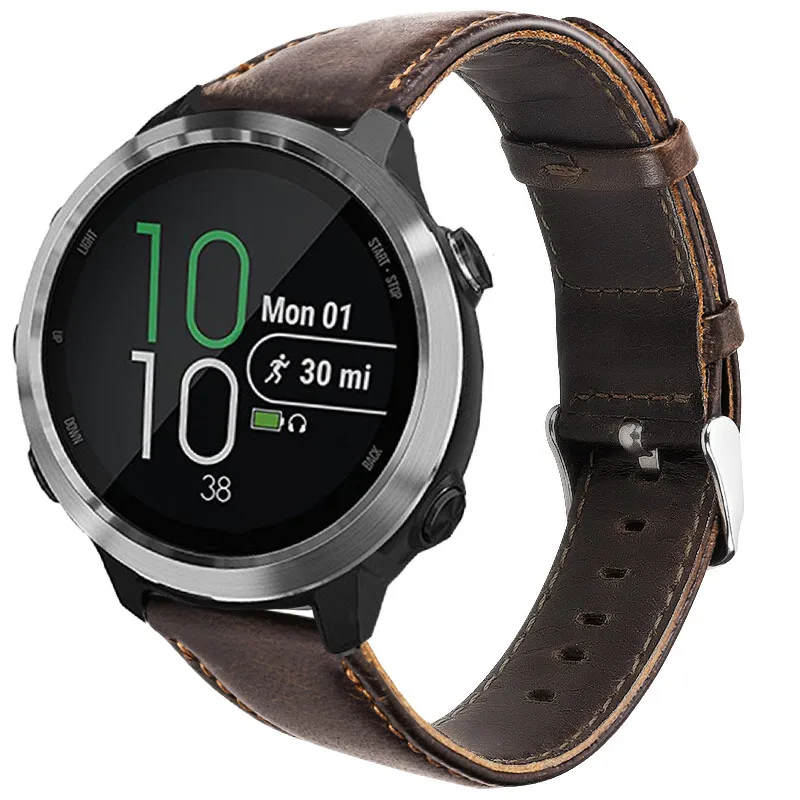 Высокое качество кожаный ремешок для garmin Forerunner 645 Смарт-часы сменный Браслет для garmin Vivoactive 3 браслет