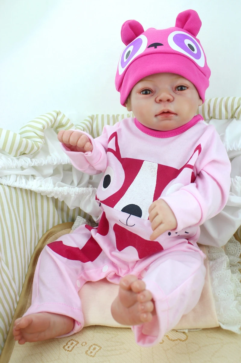 Новинка 2017 силиконовая кукла Reborn Girl 55 см Реалистичная для новорожденной