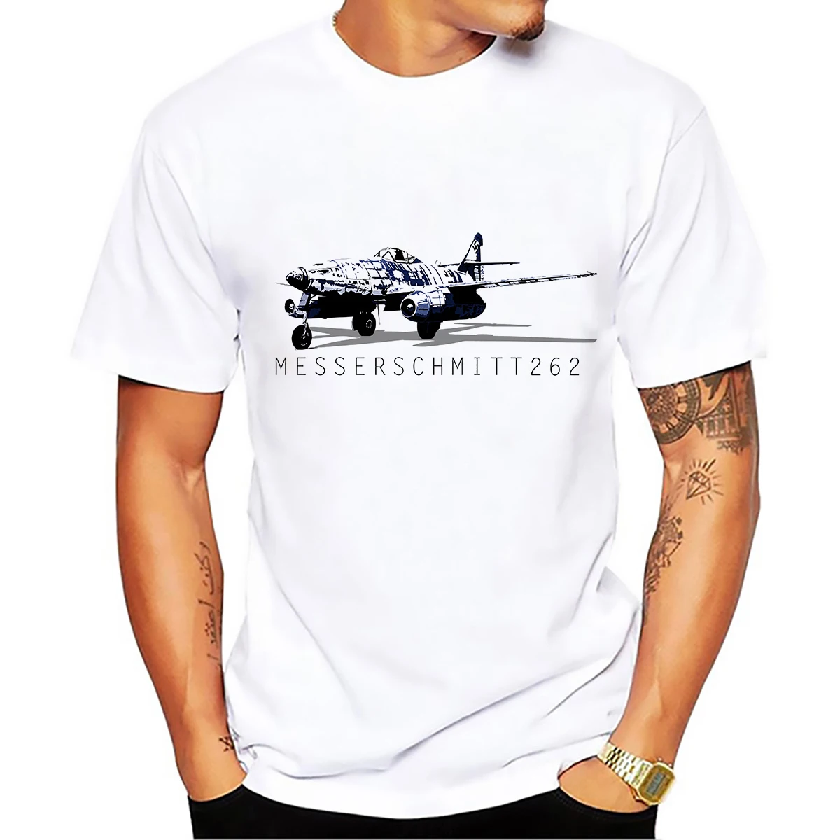Футболка WW2 Messerschmitt Me 262 Schwalbe battleplan Мужская новинка 2018 белая Повседневная футболка