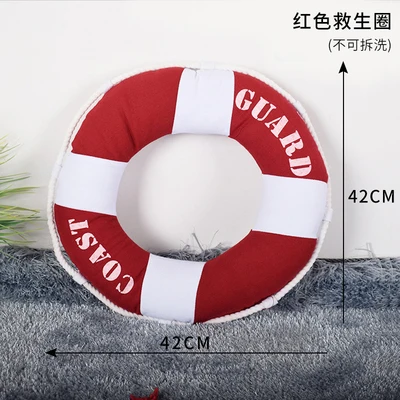 red life buoy Средиземноморские декоративные подушки, плюшевый валик, подушка для офисного стула, украшение детской комнаты, мягкая плюсовая игрушка - Цвет: red life buoy