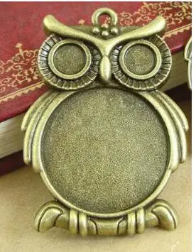 Antique Bronze D086 10 шт. подвески в виде совы античное серебро на основе кабошона ободок лотки пустая посадка 20 мм 25 мм кабошоны Камея ожерелья своими руками - Цвет: Antique Bronze D086