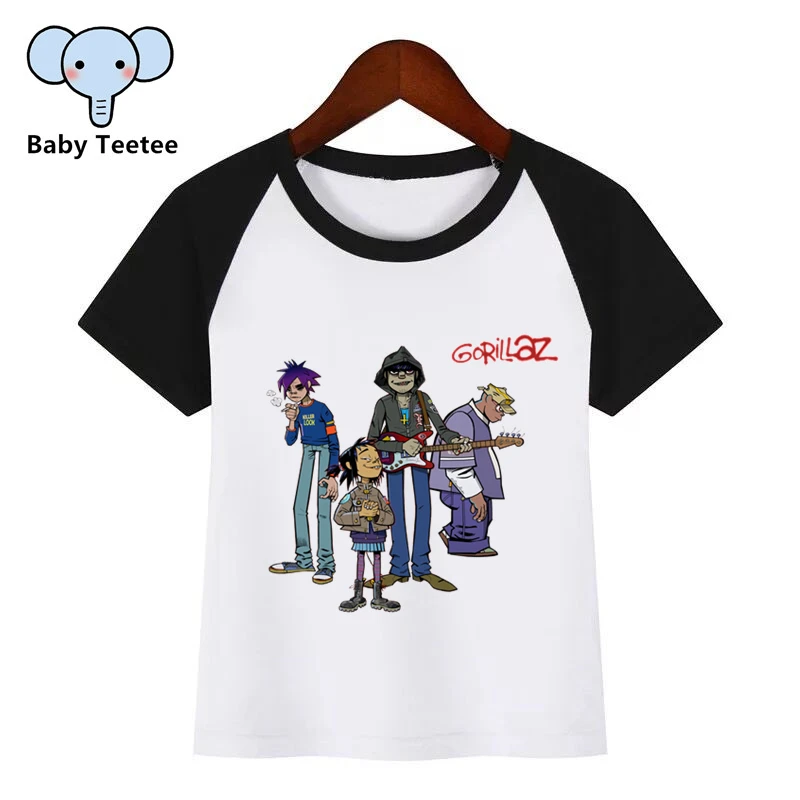 Gorillaz/рок-группа, чакахан, лапша, Мурдок, руссель, футболка детские летние топы с круглым вырезом, футболка для маленьких девочек повседневная детская одежда